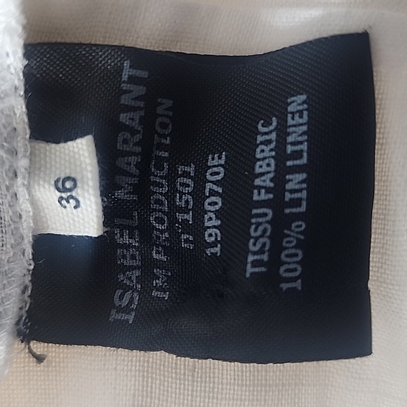 Isabel Marant Telicia White Ruffle Linen Dress, Size 4 - Picture 9 of 9